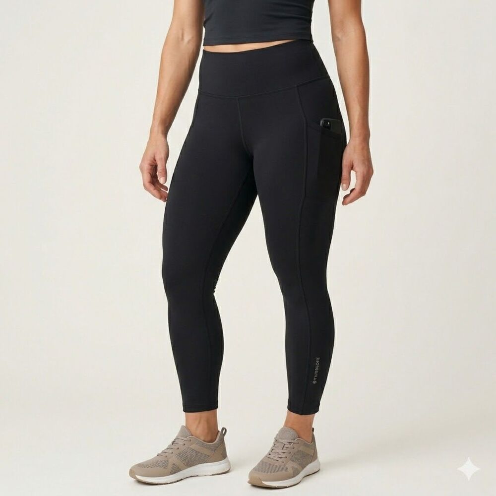 ThirdLove Athletic Leggings Womens Size 1X Black Side Pockets Active Workout